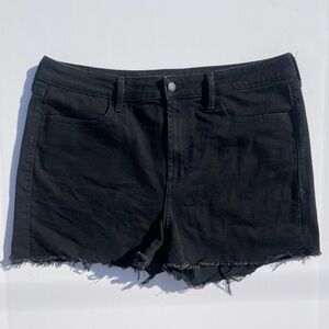 Old Navy High Rise WOW Shorts | Black Frayed Hem Denim Shorts